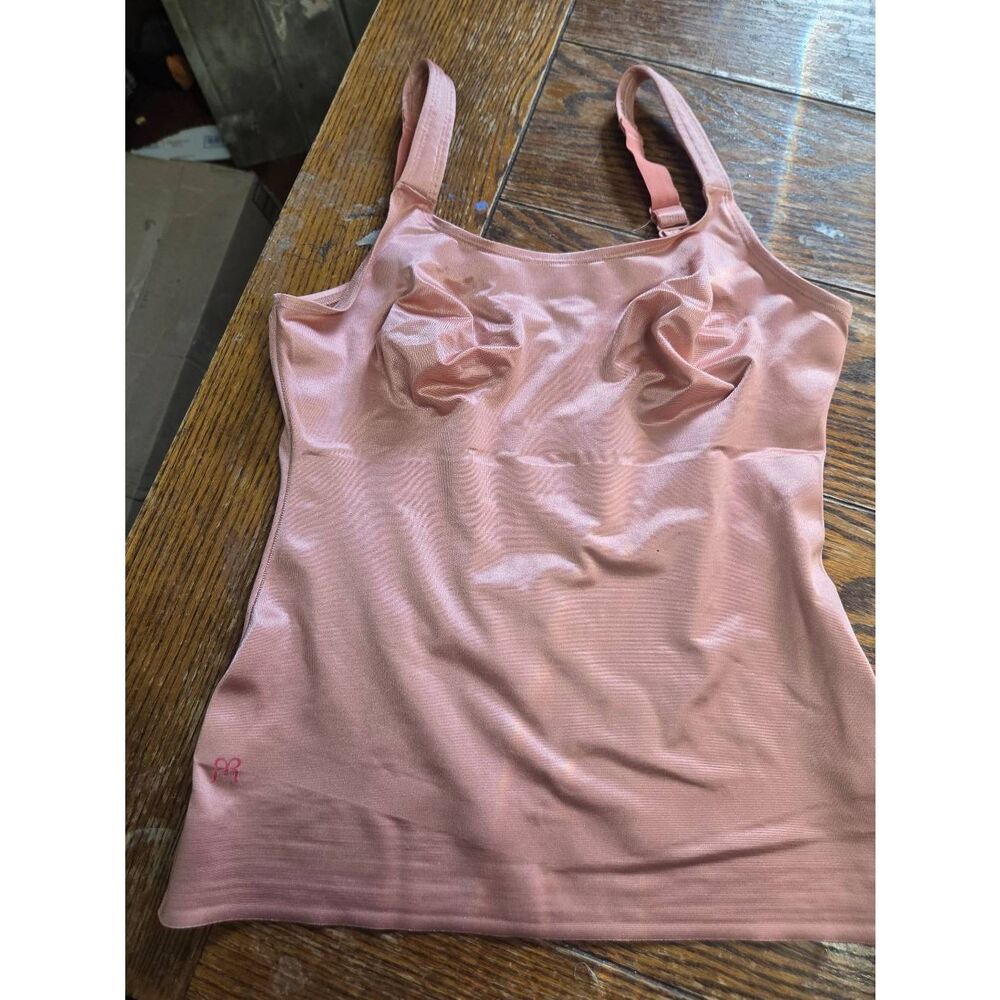 Ruby Ribbon Satin Pink Ultimate Original Cami Seamless Shapewear Tank Sz 34 - Picture 2 of 5